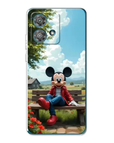 Чехол для Motorola Edge 40 Neo с картинкой «Микки на скамейке»