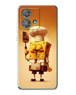 Чехол для Motorola Edge 40 Neo с картинкой «Губка Боб повар»