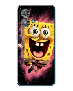 Чехол для Motorola Edge 40 Neo с картинкой «Взрывной Спанч Боб»