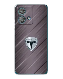 Чехол для Motorola Edge 40 Neo с картинкой «Металлическая текстура Tesla»