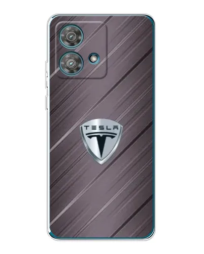 Чехол для Motorola Edge 40 Neo с картинкой «Металлическая текстура Tesla»