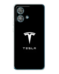 Чехол для Motorola Edge 40 Neo с картинкой «Tesla White Logo»