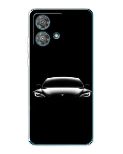 Чехол для Motorola Edge 40 Neo с картинкой «Фары Tesla Night»