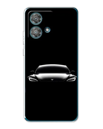 Чехол для Motorola Edge 40 Neo с картинкой «Фары Tesla Night»