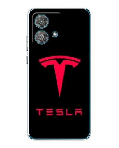 Чехол для Motorola Edge 40 Neo с картинкой «Tesla Red Logo»
