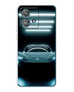 Чехол для Motorola Edge 40 Neo с картинкой «Tesla в неоне»
