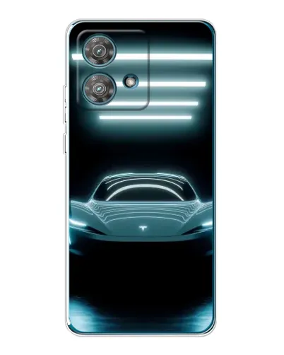 Чехол для Motorola Edge 40 Neo с картинкой «Tesla в неоне»