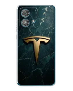 Чехол для Motorola Edge 40 Neo с картинкой «Мраморная Tesla Gold»