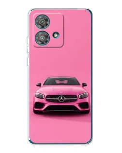 Чехол для Motorola Edge 40 Neo с картинкой «Розовый Mercedes AMG»
