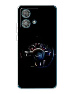 Чехол для Motorola Edge 40 Neo с картинкой «Салон Audi — руль»