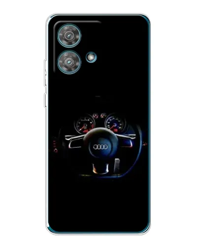 Чехол для Motorola Edge 40 Neo с картинкой «Салон Audi — руль»