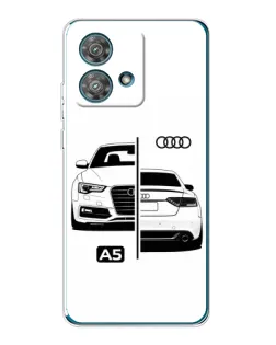 Чехол для Motorola Edge 40 Neo с картинкой «Audi — контрастный дизайн»