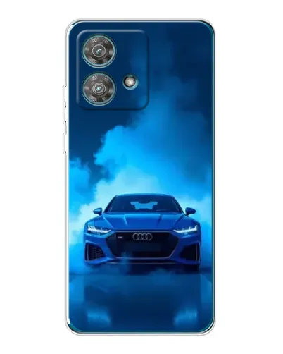 Чехол для Motorola Edge 40 Neo с картинкой «Audi — голубая энергия»