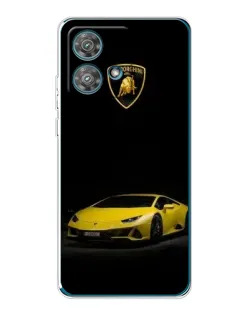 Чехол для Motorola Edge 40 Neo с картинкой «Lamborghini желтый акцент»