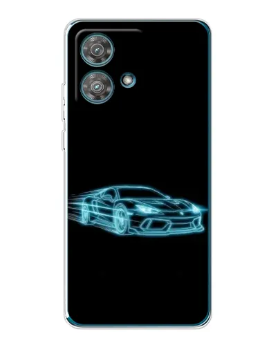 Чехол для Motorola Edge 40 Neo с картинкой «Неоновый контур Lamborghini»