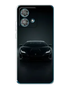 Чехол для Motorola Edge 40 Neo с картинкой «Черный Lamborghini Aventador»