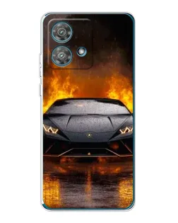Чехол для Motorola Edge 40 Neo с картинкой «Lamborghini в огне»