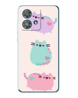 Чехол для Motorola Edge 40 Neo с картинкой «Pusheen трио»