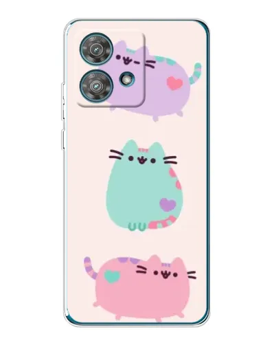 Чехол для Motorola Edge 40 Neo с картинкой «Pusheen трио»