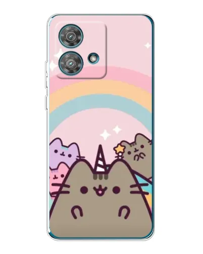 Чехол для Motorola Edge 40 Neo с картинкой «Единорог Pusheen»