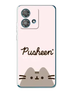 Чехол для Motorola Edge 40 Neo с картинкой «Pusheen логотип»