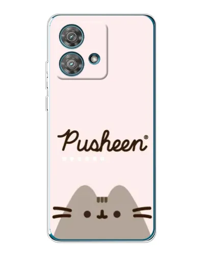 Чехол для Motorola Edge 40 Neo с картинкой «Pusheen логотип»