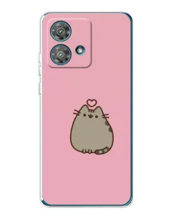 Чехол для Motorola Edge 40 Neo с картинкой «Pusheen сердце»