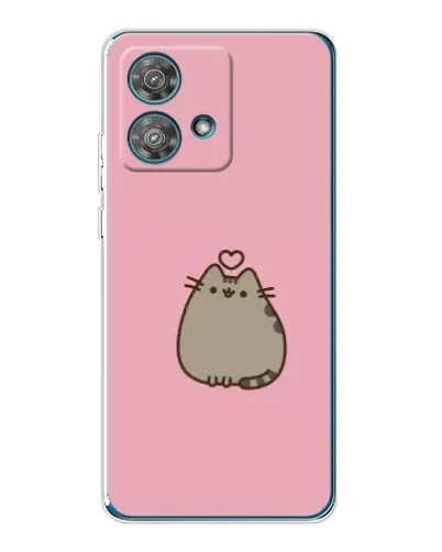 Чехол для Motorola Edge 40 Neo с картинкой «Pusheen сердце»