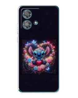 Чехол для Motorola Edge 40 Neo с картинкой «Stitch в цветах» Чехол для Motorola Edge 40 Neo с картинкой «Stitch в цветах»