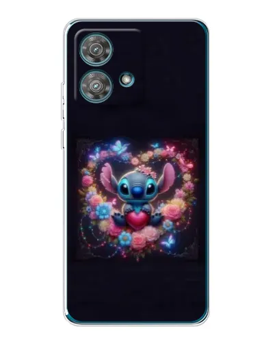 Чехол для Motorola Edge 40 Neo с картинкой «Stitch в цветах» Чехол для Motorola Edge 40 Neo с картинкой «Stitch в цветах»