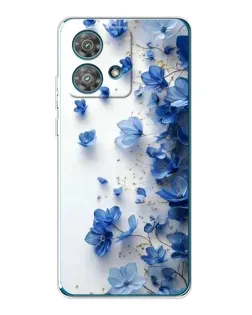 Чехол для Motorola Edge 40 Neo с картинкой «Голубой цветочный каскад»