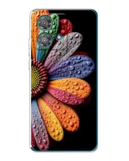 Чехол для Motorola Edge 40 Neo с картинкой «Радужный цветок»