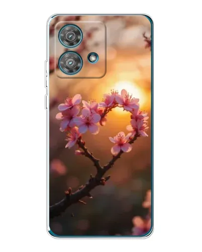 Чехол для Motorola Edge 40 Neo с картинкой «Розовый цвет сердце на фоне заката» Чехол для Motorola Edge 40 Neo с картинкой «Розовый цвет сердце на фоне заката»