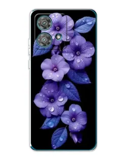 Чехол для Motorola Edge 40 Neo с картинкой «Фиолетовые цветы с росою»