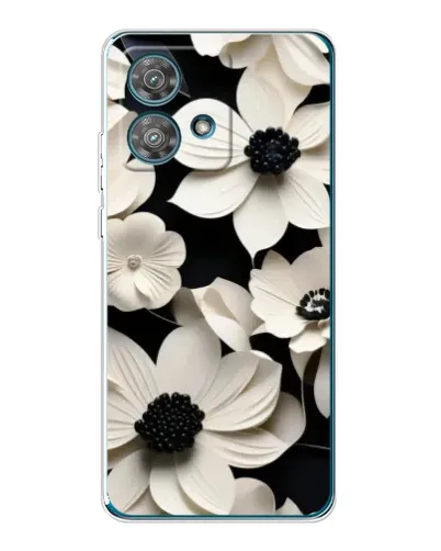 Чехол для Motorola Edge 40 Neo с картинкой «Объемные белые цветы» Чехол для Motorola Edge 40 Neo с картинкой «Объемные белые цветы»