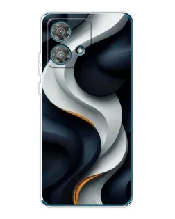 Чехол для Motorola Edge 40 Neo с картинкой «Объемные черно-белые ленты» Чехол для Motorola Edge 40 Neo с картинкой «Объемные черно-белые ленты»
