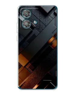 Чехол для Motorola Edge 40 Neo с картинкой «Черные геометрические блоки»