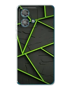 Чехол для Motorola Edge 40 Neo с картинкой «Зеленые геометрические линии»