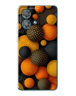 Чехол для Motorola Edge 40 Neo с картинкой «Объемные оранжевые сферы»