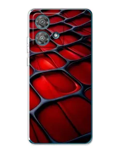 Чехол для Motorola Edge 40 Neo с картинкой «Красная глянцевая сетка»