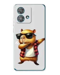 Чехол для Motorola Edge 40 Neo с картинкой «Капибара рэпер даб»