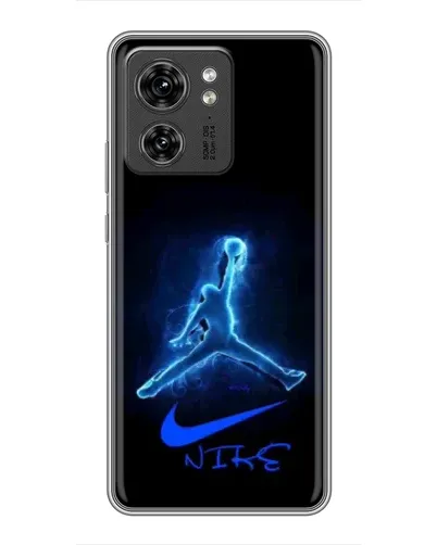 Чехол для Motorola Edge 40 Pro с картинкой «Jordan Neon Blue»