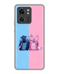 Чехол для Motorola Edge 40 Pro с картинкой «Stitch и Angel Love»