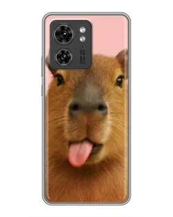 Чехол для Motorola Edge 40 Pro с картинкой «Капибара с языком» Чехол для Motorola Edge 40 Pro с картинкой «Капибара с языком»