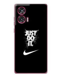 Чехол для Motorola Edge 50 Fusion с картинкой «Текстовый принт Nike»