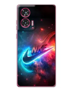 Чехол для Motorola Edge 50 Fusion с картинкой «Огненный логотип Nike»