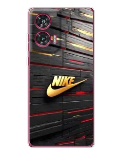 Чехол для Motorola Edge 50 Fusion с картинкой «Золотой Nike на металле»