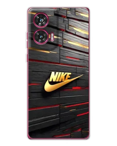 Чехол для Motorola Edge 50 Fusion с картинкой «Золотой Nike на металле»