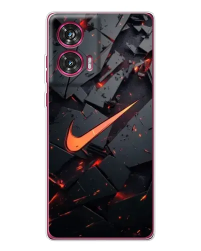 Чехол для Motorola Edge 50 Fusion с картинкой «Nike — эффект разломов»