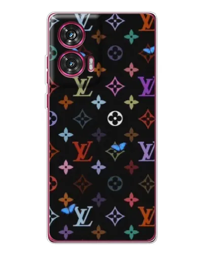 Чехол для Motorola Edge 50 Fusion с картинкой «Цветная монограмма LV»